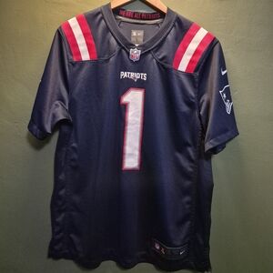Nike New England Patriots Cam Newton #1 NFL On Field Jersey Size Large Navy